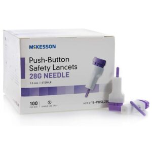 McKesson Push-Button Safety Lancets 28G